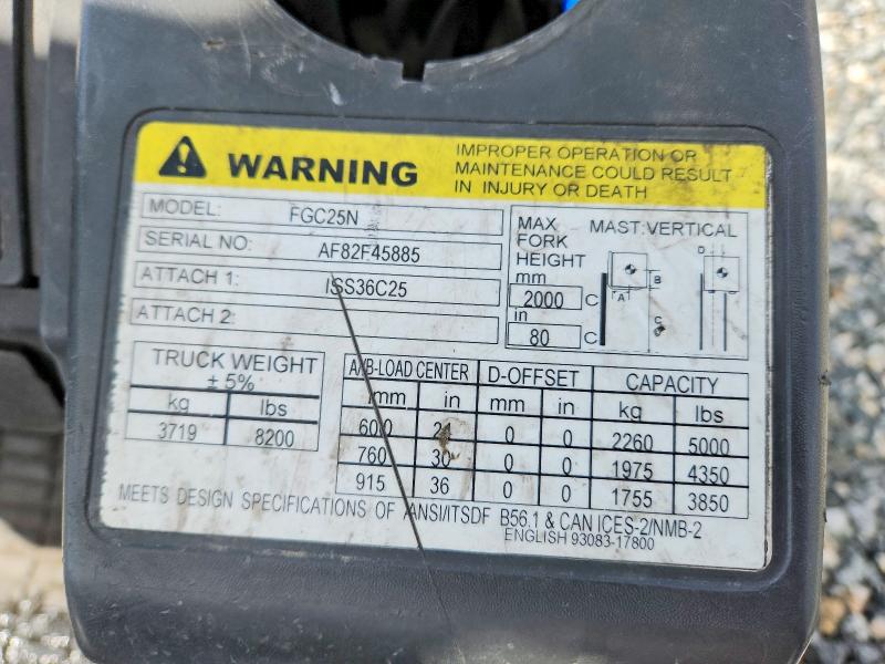 Aukcja sprzedaży 2018 Mitsubishi Fg25n5, vin: AF82F45885, numer aukcji: 52717156