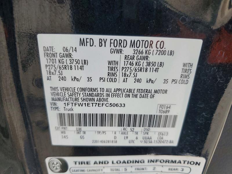 Aukcja sprzedaży 2014 Ford F150, vin: 1FTFW1ET7EFC50633, numer aukcji: 55509006