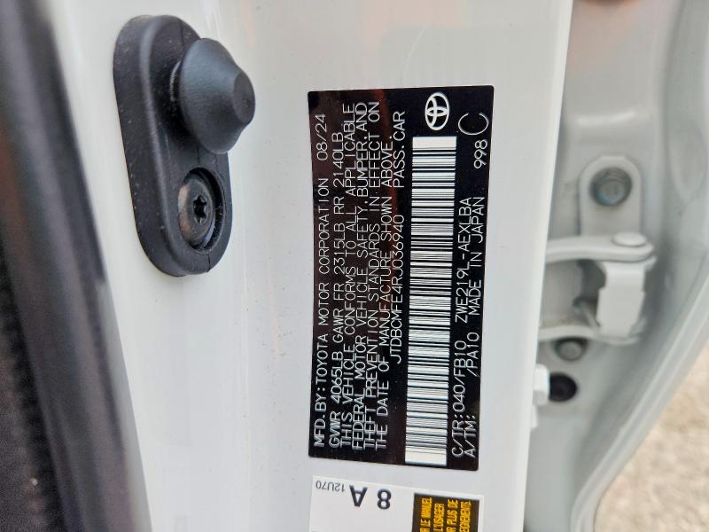 2024 Toyota Corolla Hybrid მანქანა იყიდება აუქციონზე, vin: JTDBCMFE4RJ036940, აუქციონის ნომერი: 55402696