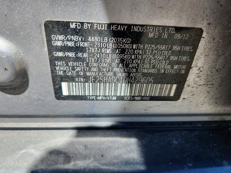 Aukcja sprzedaży 2013 Subaru Forester, vin: JF2SHADC1DH429605, numer aukcji: 52880166