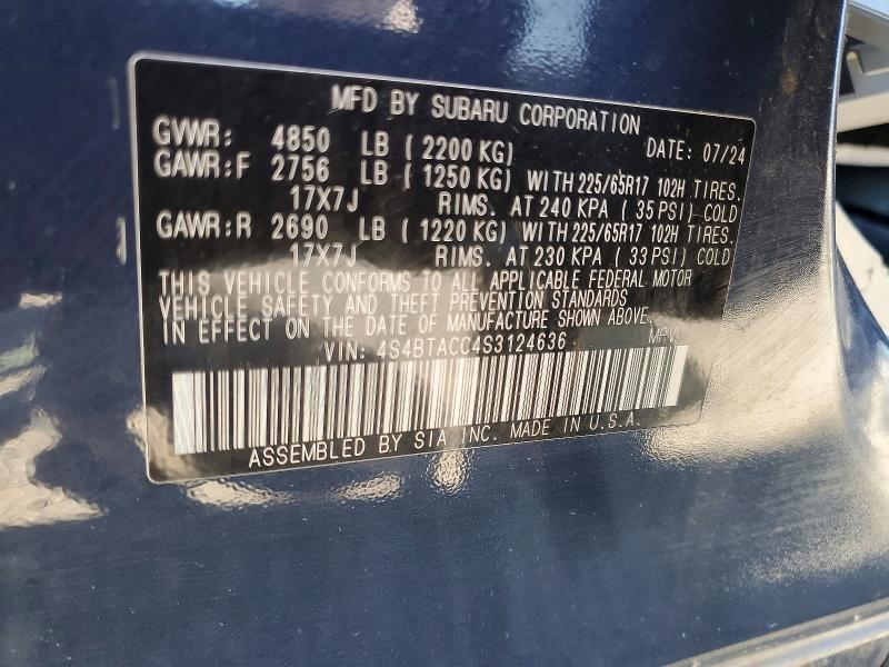 52672096 :رقم المزاد ، 4S4BTACC4S3124636 vin ، 2025 Subaru Outback مزاد بيع
