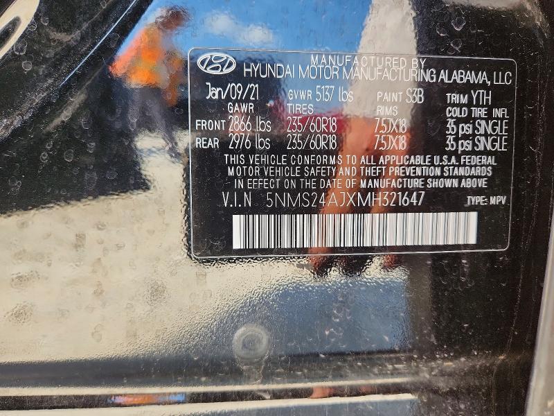 Продаж на аукціоні авто 2021 Hyundai Santa Fe, vin: 5NMS24AJXMH321647, номер лоту: 55683936