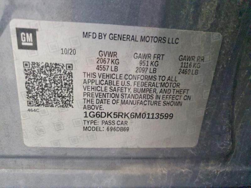Aukcja sprzedaży 2021 Cadillac Ct4, vin: 1G6DK5RK6M0113599, numer aukcji: 52295956