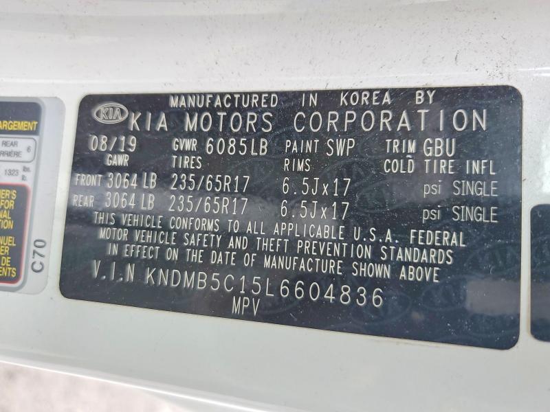 Aukcja sprzedaży 2020 Kia Sedona, vin: KNDMB5C15L6604836, numer aukcji: 53818756