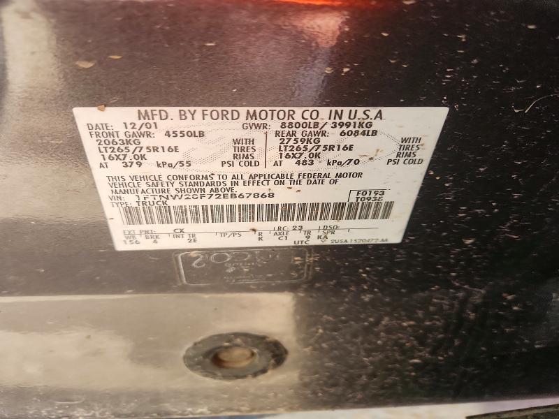 Продажа на аукционе авто 2002 Ford F250, vin: 1FTNW20F72EB67868, номер лота: 53415006