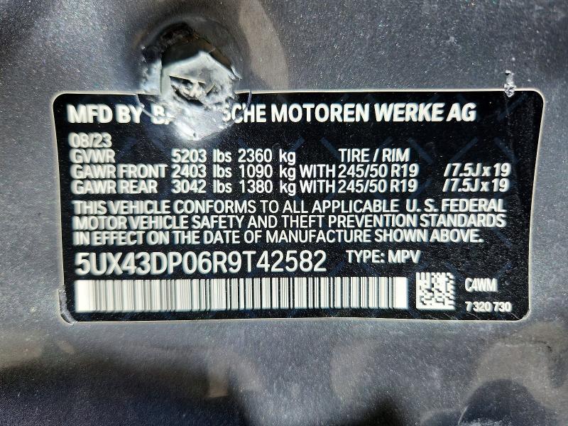 Продаж на аукціоні авто 2024 Bmw X3, vin: 5UX43DP06R9T42582, номер лоту: 53546536