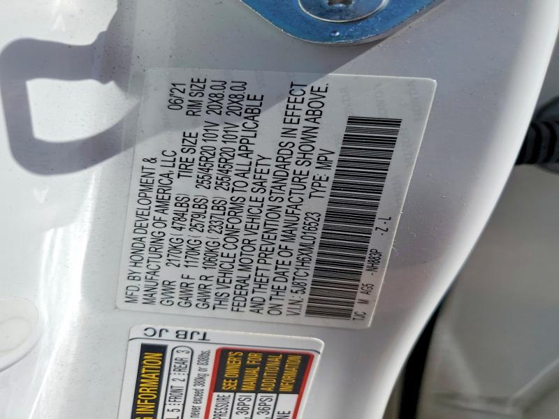 2021 Acura Rdx მანქანა იყიდება აუქციონზე, vin: 5J8TC1H6XML016523, აუქციონის ნომერი: 54531576