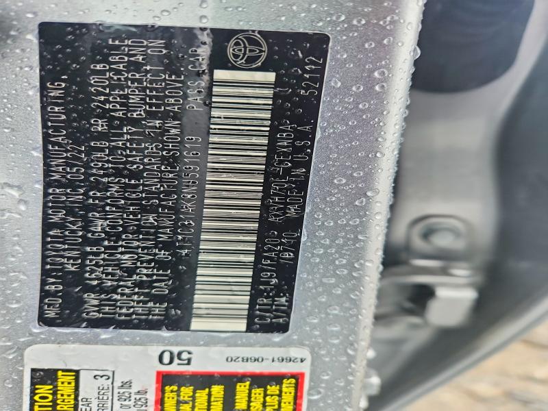 Продажа на аукционе авто 2022 Toyota Camry, vin: 4T1C31AK8NU591619, номер лота: 54756906