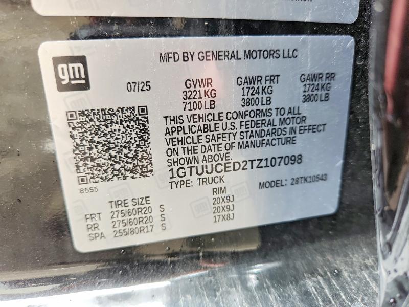 Продажа на аукционе авто 2026 Gmc Sierra, vin: 1GTUUCED2TZ107098, номер лота: 53180266