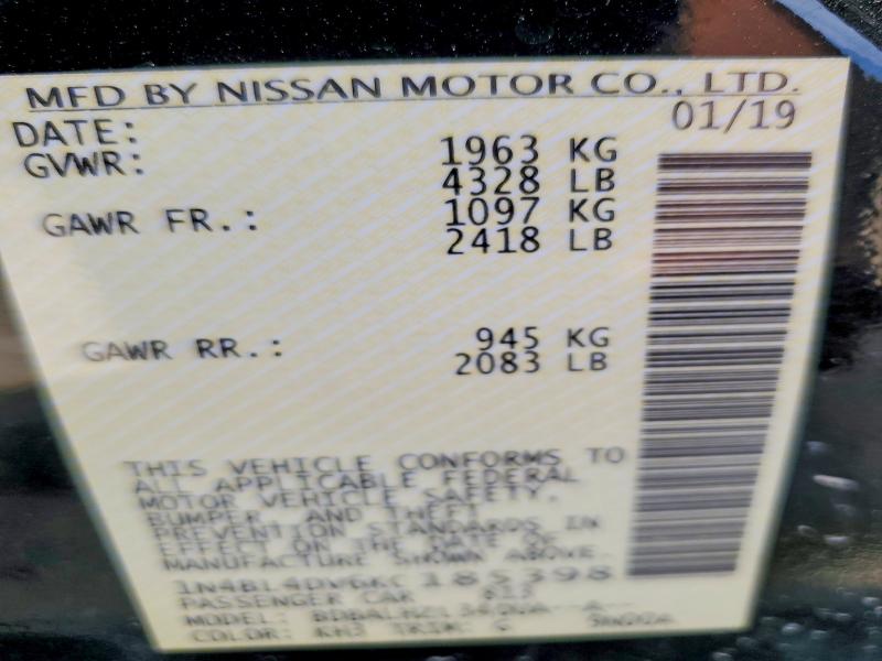 Aukcja sprzedaży 2019 Nissan Altima, vin: 1N4BL4DV6KC185398, numer aukcji: 51825296