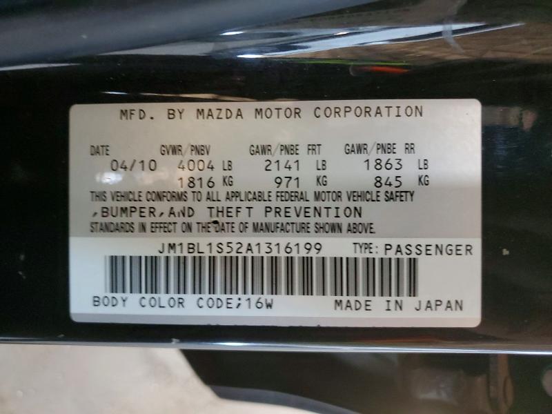53631436 :رقم المزاد ، JM1BL1S52A1316199 vin ، 2010 Mazda 3 مزاد بيع