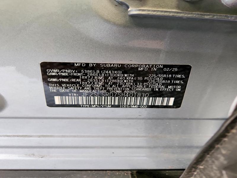 Aukcja sprzedaży 2025 Subaru Forester, vin: JF2SLSRD7SH401830, numer aukcji: 54094556