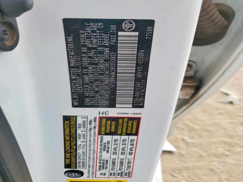 2008 Toyota Camry მანქანა იყიდება აუქციონზე, vin: 4T1BB46K38U053925, აუქციონის ნომერი: 55254236