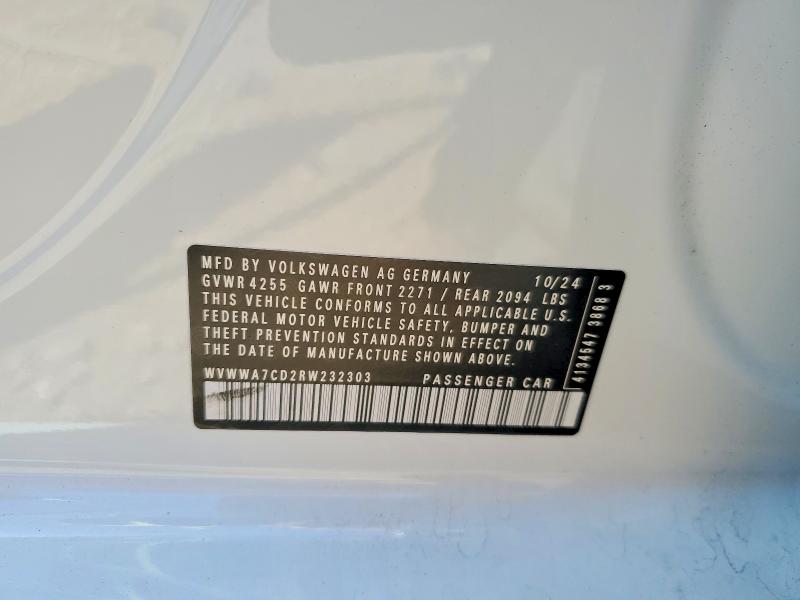 Aukcja sprzedaży 2024 Volkswagen Gti, vin: WVWWA7CD2RW232303, numer aukcji: 55135936