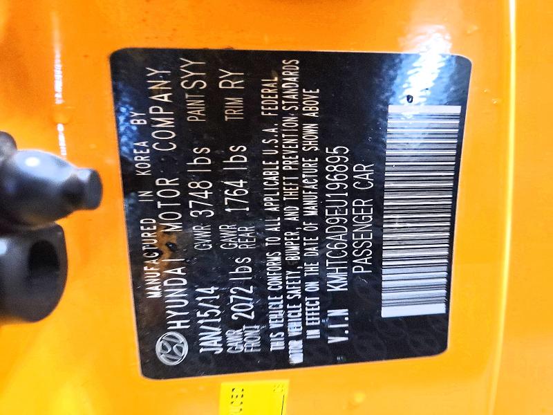 54054866 :رقم المزاد ، KMHTC6AD9EU196895 vin ، 2014 Hyundai Veloster مزاد بيع