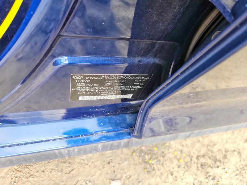 54484306 :رقم المزاد ، 5NPE34AF0KH814341 vin ، 2019 Hyundai Sonata مزاد بيع
