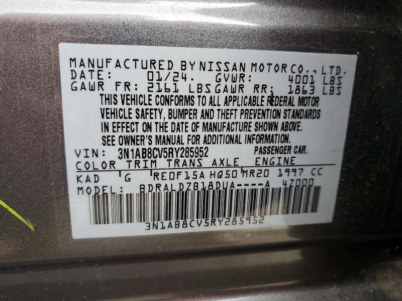 55324386 :رقم المزاد ، 3N1AB8CV5RY285952 vin ، 2024 Nissan Sentra مزاد بيع