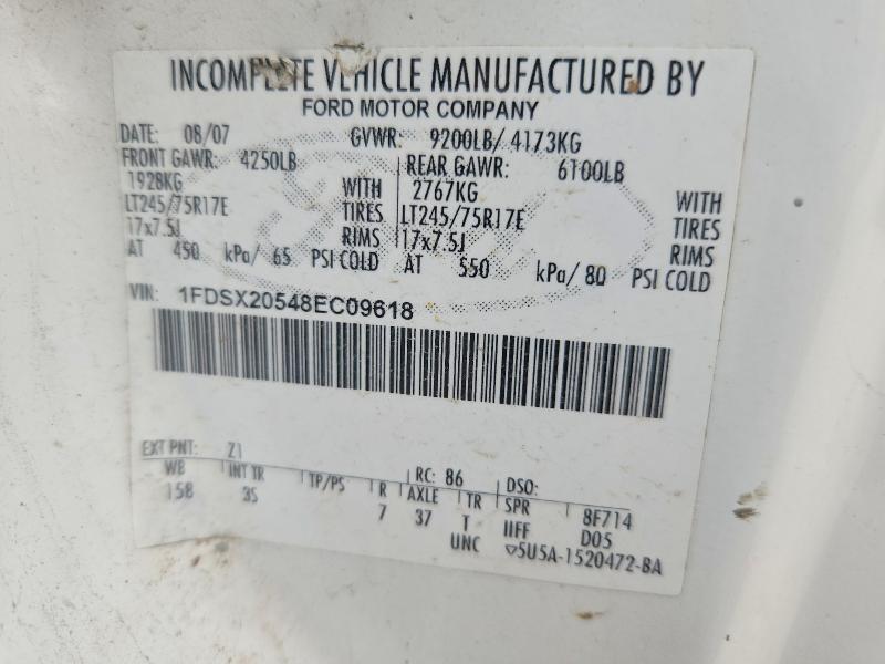 2008 Ford F-250 მანქანა იყიდება აუქციონზე, vin: 1FDSX20548EC09618, აუქციონის ნომერი: 54241696