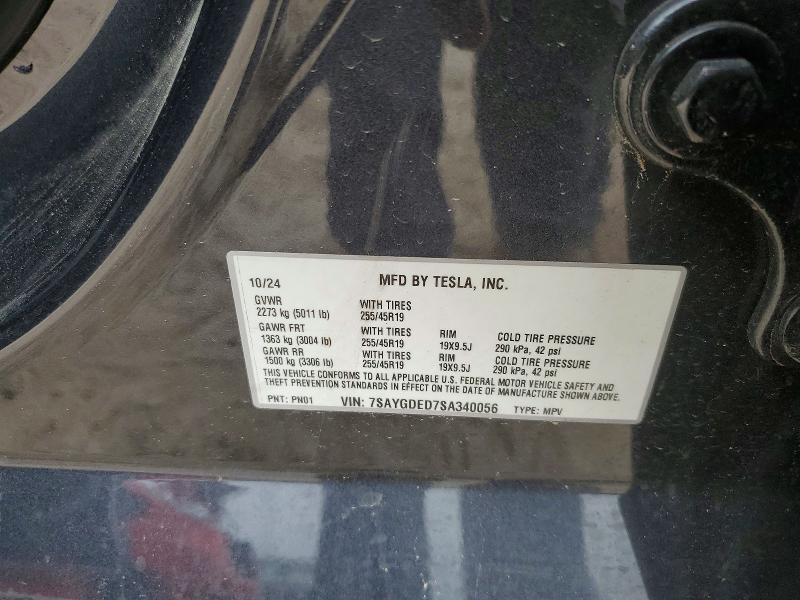 Продажа на аукционе авто 2025 Tesla Mdl Y, vin: 7SAYGDED7SA340056, номер лота: 52338476