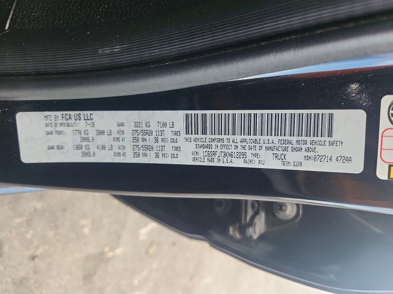 Продажа на аукционе авто 2019 Ram 1500, vin: 1C6SRFJT3KN612295, номер лота: 55611706