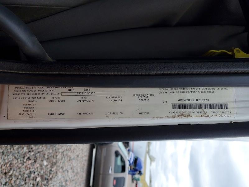 52740496 :رقم المزاد ، 4V4WC9EH9LN233973 vin ، 2020 Volvo Vnr مزاد بيع