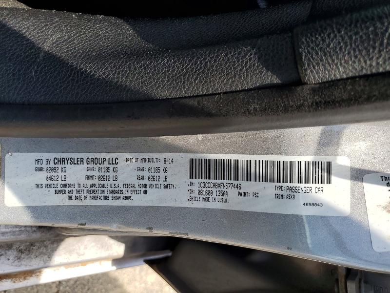 Aukcja sprzedaży 2015 Chrysler 200, vin: 1C3CCCABXFN577446, numer aukcji: 54264806