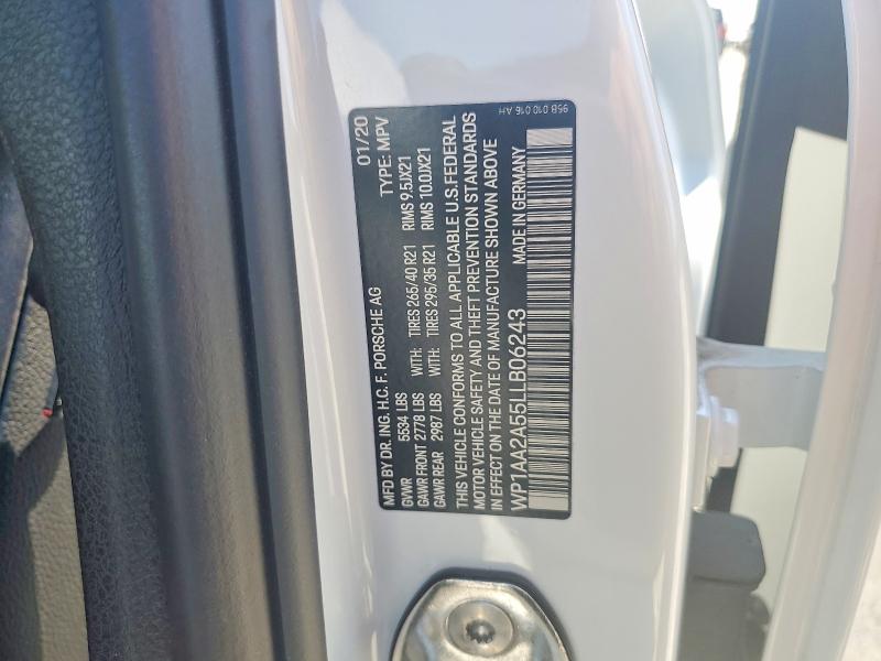 53769236 :رقم المزاد ، WP1AA2A55LLB06243 vin ، 2020 Porsche Macan مزاد بيع