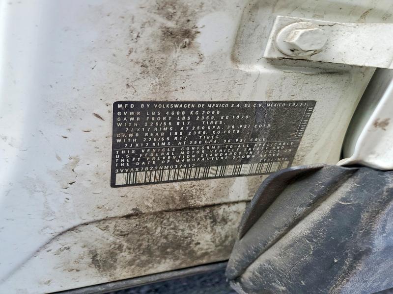 Aukcja sprzedaży 2022 Volkswagen Taos, vin: 3VVAX7B23NM037413, numer aukcji: 54155666