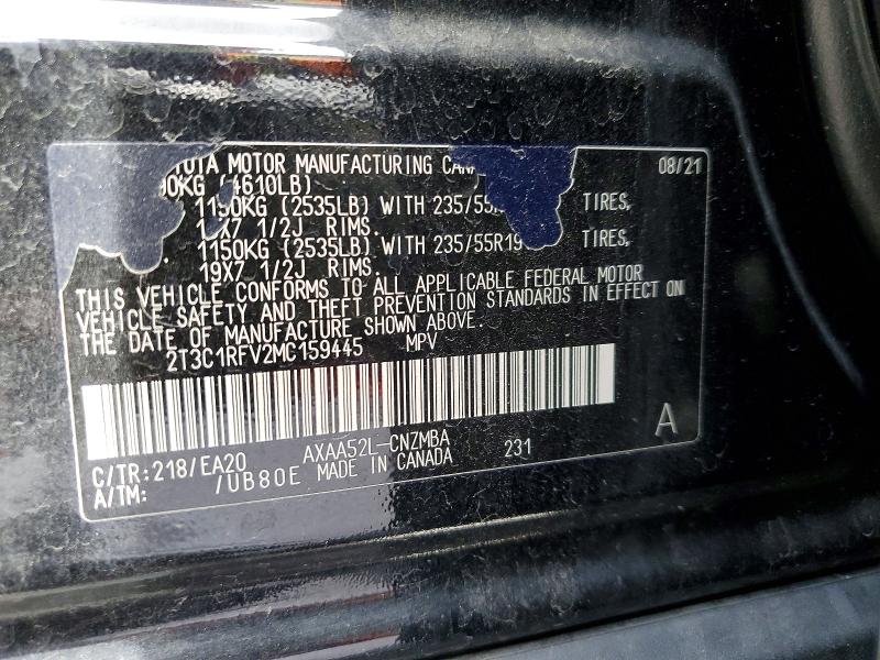Продажа на аукционе авто 2021 Toyota Rav4, vin: 2T3C1RFV2MC159445, номер лота: 55043436