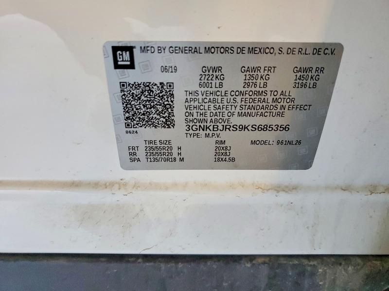 Продажа на аукционе авто 2019 Chevrolet Blazer, vin: 3GNKBJRS9KS685356, номер лота: 54311576