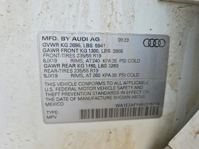 Продажа на аукционе авто 2024 Audi Q5 E, vin: WA1E2AFY4R2015714, номер лота: 54285476