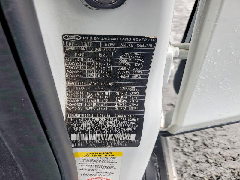 Продажа на аукционе авто 2019 Land Rover Discovery Sport, vin: SALCR2FXXKH793582, номер лота: 54588466