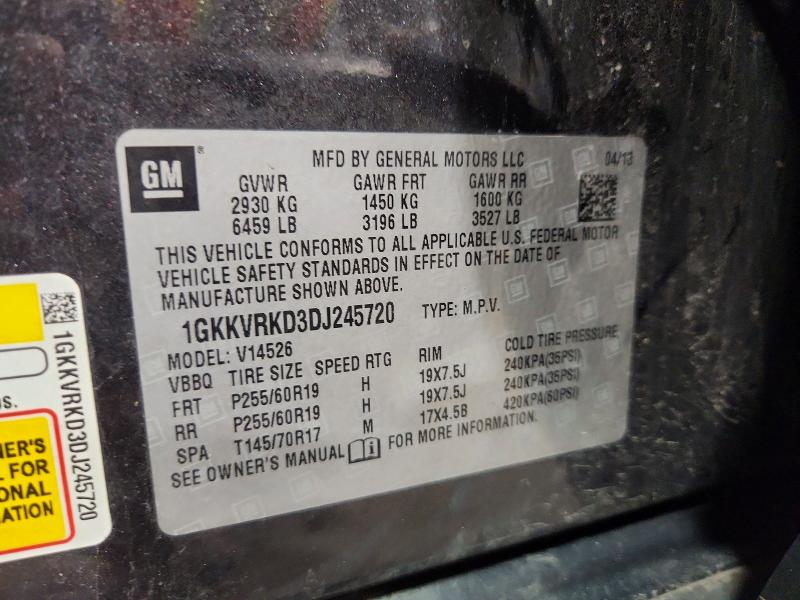 51427796 :رقم المزاد ، 1GKKVRKD3DJ245720 vin ، 2013 Gmc Acadia مزاد بيع