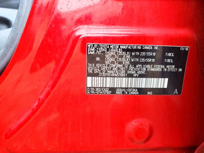 2017 Toyota Rav4 მანქანა იყიდება აუქციონზე, vin: 2T3DFREV8HW576841, აუქციონის ნომერი: 54270476