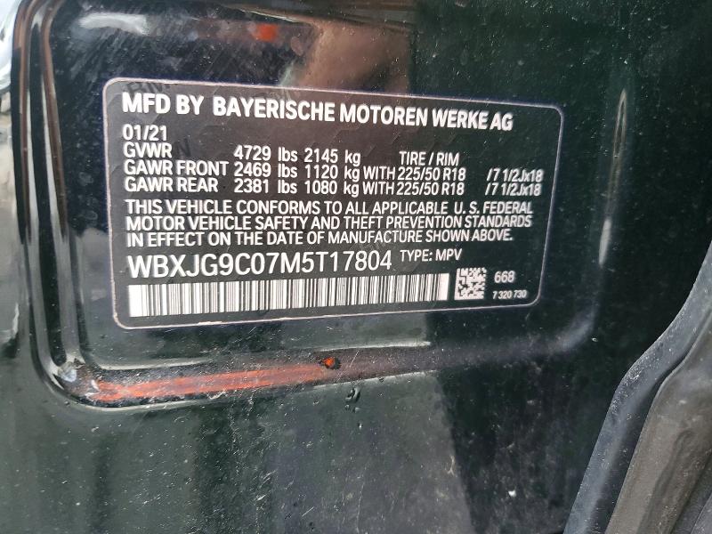 Aukcja sprzedaży 2021 Bmw X1, vin: WBXJG9C07M5T17804, numer aukcji: 53293486