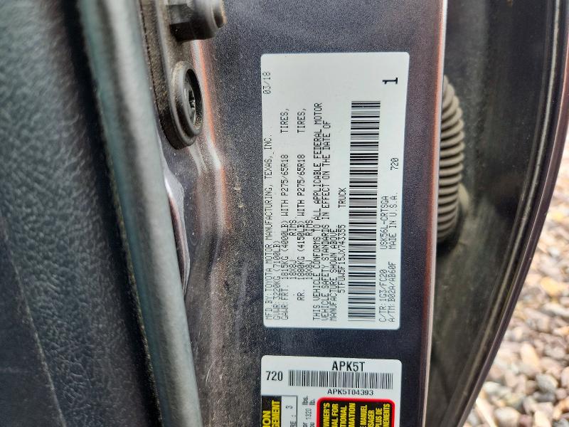 Aukcja sprzedaży 2018 Toyota Tundra, vin: 5TFUW5F15JX743355, numer aukcji: 52722496