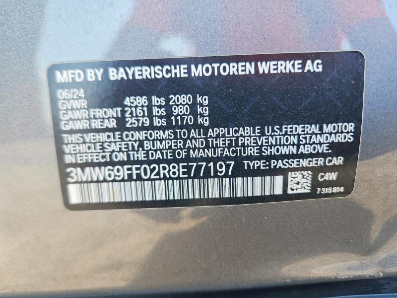 Продаж на аукціоні авто 2024 Bmw 330i, vin: 3MW69FF02R8E77197, номер лоту: 52145206