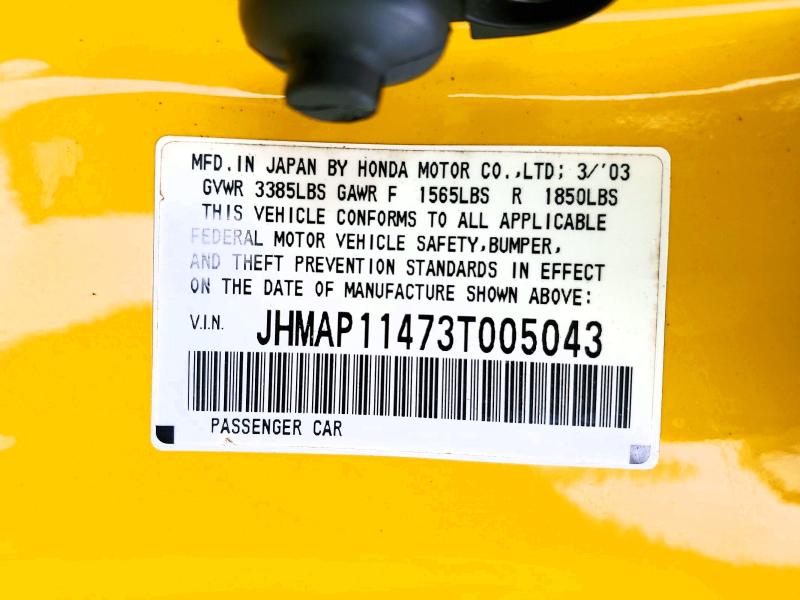 Продажа на аукционе авто 2003 Honda S2000, vin: JHMAP11473T005043, номер лота: 52320236