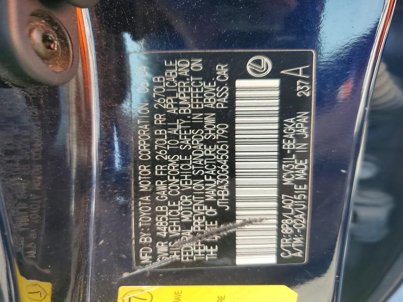 Aukcja sprzedaży 2004 Lexus Es, vin: JTHBA30G645051790, numer aukcji: 53298746