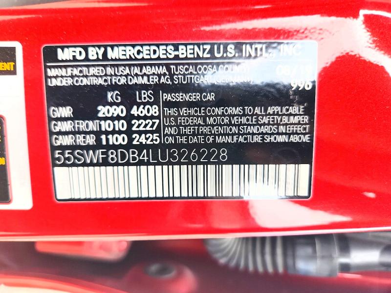 Продаж на аукціоні авто 2020 Mercedes-benz C, vin: 55SWF8DB4LU326228, номер лоту: 51623116