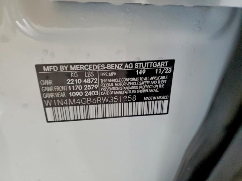 Продаж на аукціоні авто 2024 Mercedes-benz Glb, vin: W1N4M4GB6RW351258, номер лоту: 51343076