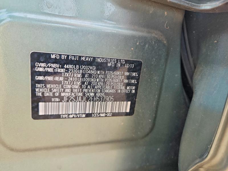 Aukcja sprzedaży 2014 Subaru Forester, vin: JF2SJAJC2EH537905, numer aukcji: 53214226