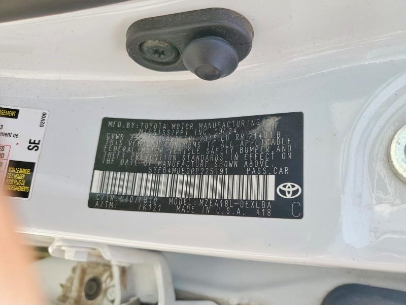 2024 Toyota Corolla მანქანა იყიდება აუქციონზე, vin: 5YFB4MDE9RP225191, აუქციონის ნომერი: 54921036