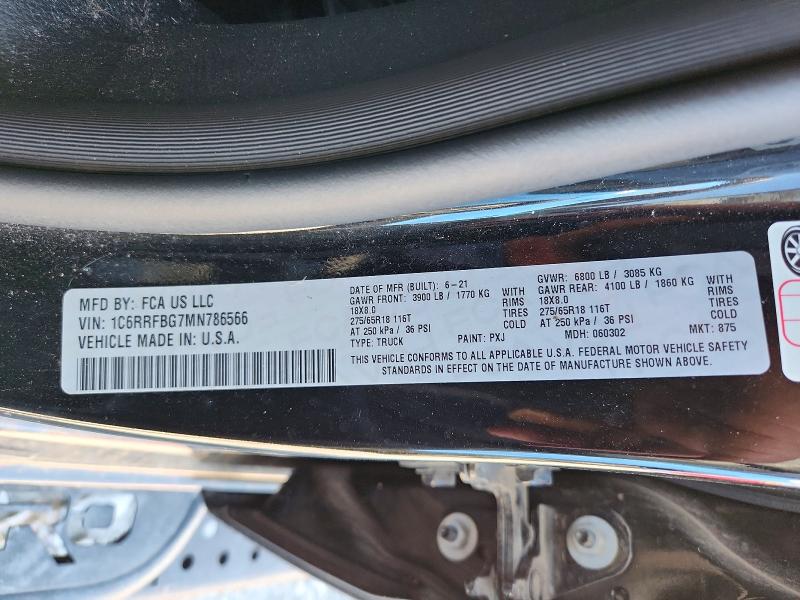 Продажа на аукционе авто 2021 Ram 1500, vin: 1C6RRFBG7MN786566, номер лота: 53076796