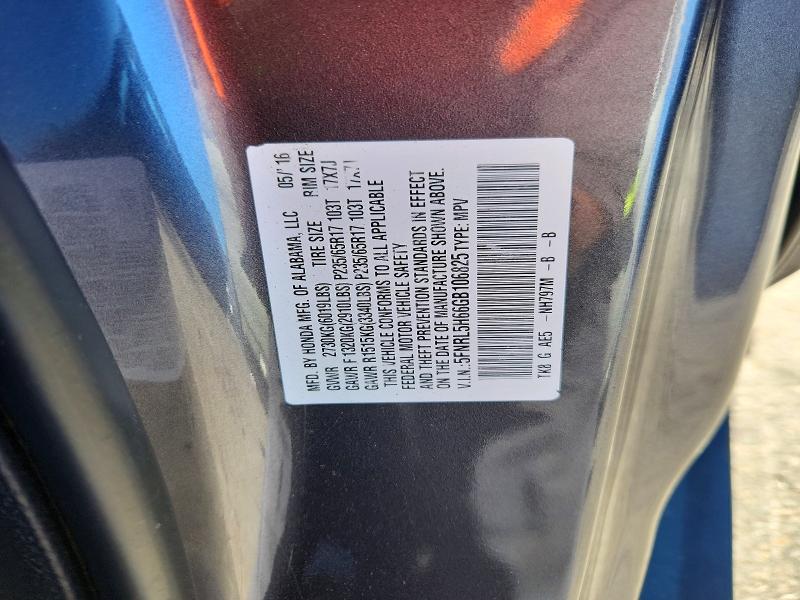 Продаж на аукціоні авто 2016 Honda Odyssey, vin: 5FNRL5H66GB106825, номер лоту: 53590686