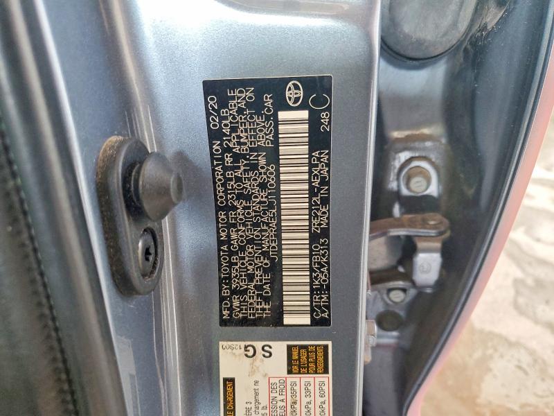 Продаж на аукціоні авто 2020 Toyota Corolla, vin: JTDEPRAE5LJ110606, номер лоту: 54232156