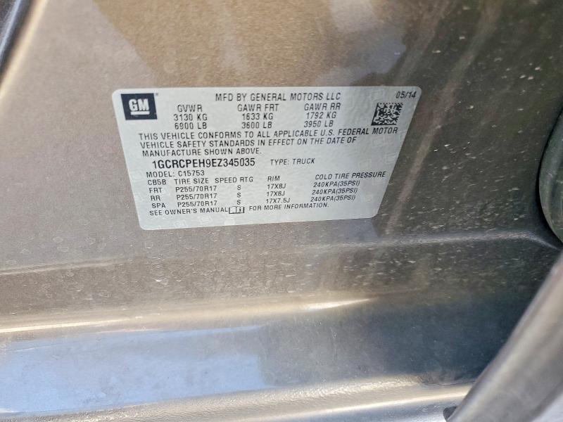 52906696 :رقم المزاد ، 1GCRCPEH9EZ345035 vin ، 2014 Chevrolet Silverado مزاد بيع