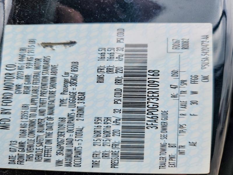 Продажа на аукционе авто 2014 Ford Fusion, vin: 3FA6P0G73ER109168, номер лота: 54232566