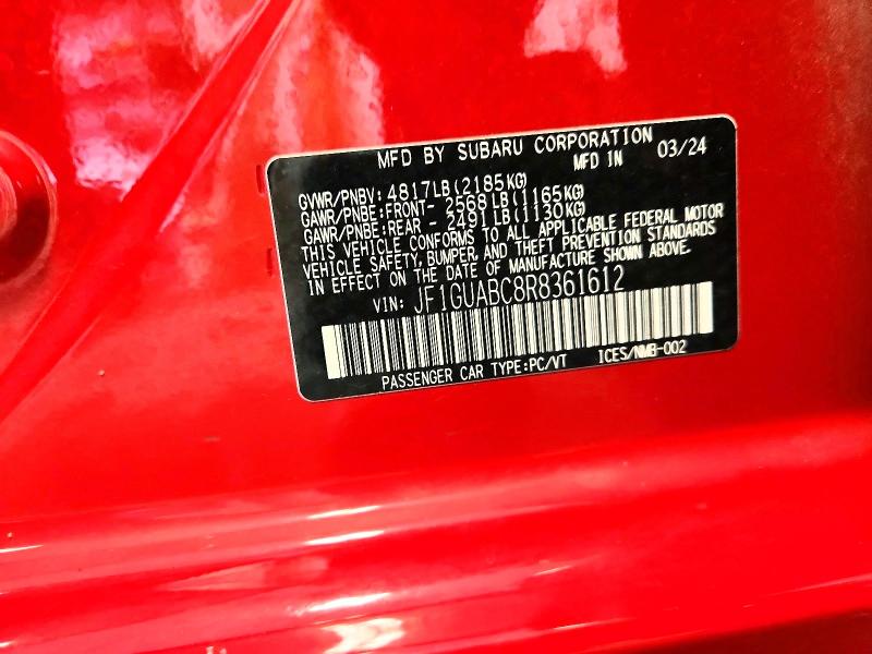 Aukcja sprzedaży 2024 Subaru Impreza, vin: JF1GUABC8R8361612, numer aukcji: 53419426