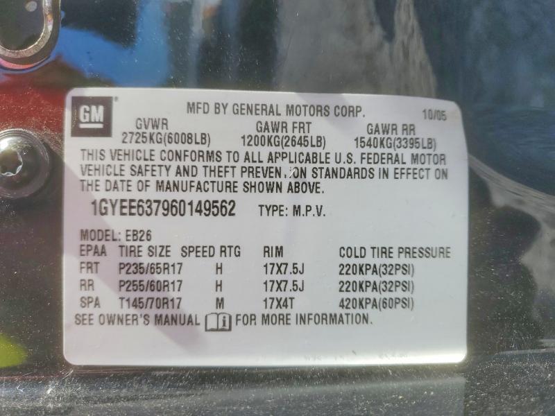 Продажа на аукционе авто 2006 Cadillac Srx, vin: 1GYEE637960149562, номер лота: 54152026